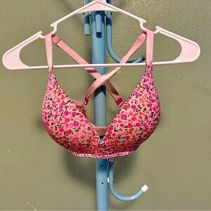 Victoria's Secret Pink Floral Bra with Convertible Straps. Size 36DD